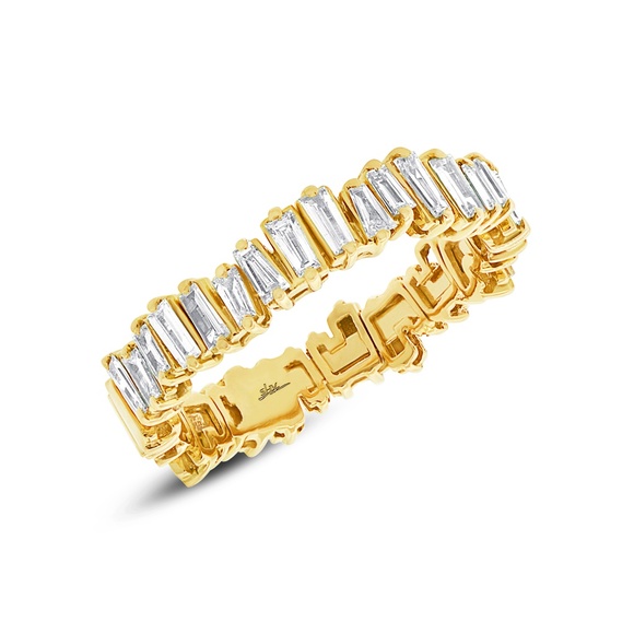 Rachel koen Baguette Diamond Eternity Band 14K Yellow Gold 0.67cttw Size 7 - Picture 3 of 6